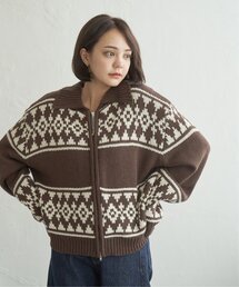 ノルディックダブルジップカーディガン