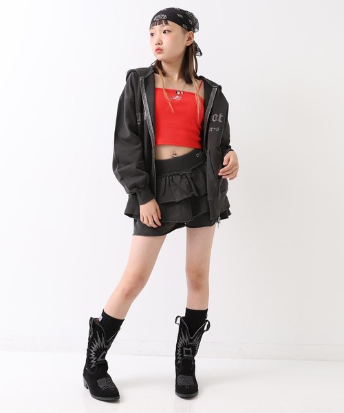 ANAP GiRL(アナップガール)の「ANAP R+Sティアード スカート 【 ユニセックスアイテム 】(スカート・キッズ・ブラウン/ダークアッシュ・XS/S/M)」の6枚目の写真