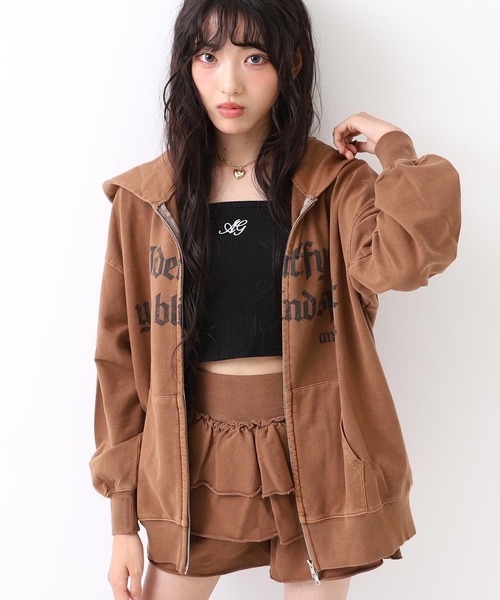 ANAP GiRL(アナップガール)の「ANAP R+Sティアード スカート 【 ユニセックスアイテム 】(スカート・キッズ・ブラウン/ダークアッシュ・XS/S/M)」の11枚目の写真