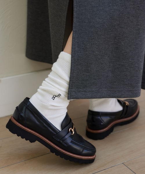 BARNYARDSTORM（バンヤードストーム）の「BARNYARDSTORM / BBソフト編地ソックス（ソックス/靴下・レディース・ホワイト/グレー・FREE）」の3枚目の写真