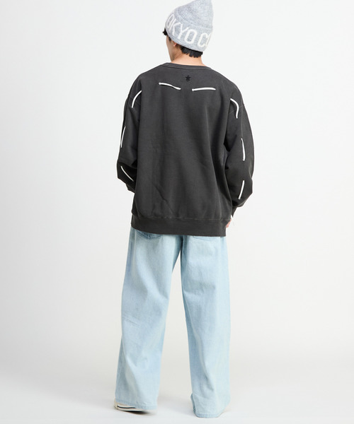 CONVERSE TOKYO(コンバーストウキョウ)の「PIGMENT DYE SPINDLE CODE SWEAT(スウェット・メンズ・ボルドー/ブラック/グレー・LARGE/SMALL)」の13枚目の写真