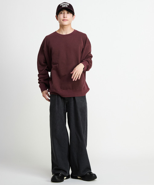 CONVERSE TOKYO(コンバーストウキョウ)の「PIGMENT DYE SPINDLE CODE SWEAT(スウェット・メンズ・ボルドー/ブラック/グレー・LARGE/SMALL)」の20枚目の写真