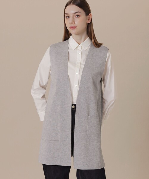 MACKINTOSH LONDON（マッキントッシュ ロンドン）の「【WEB・一部店舗限定】クリアニットフルニードルジレ（ベスト・レディース・グレー系その他/ブラック・38）」の2枚目の写真