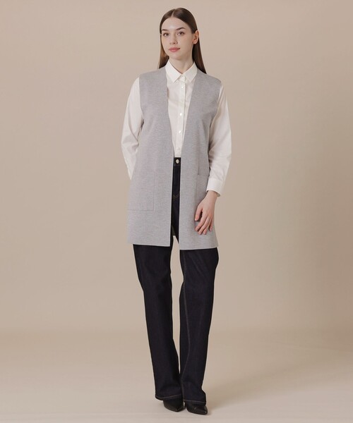 MACKINTOSH LONDON（マッキントッシュ ロンドン）の「【WEB・一部店舗限定】クリアニットフルニードルジレ（ベスト・レディース・グレー系その他/ブラック・38）」の3枚目の写真
