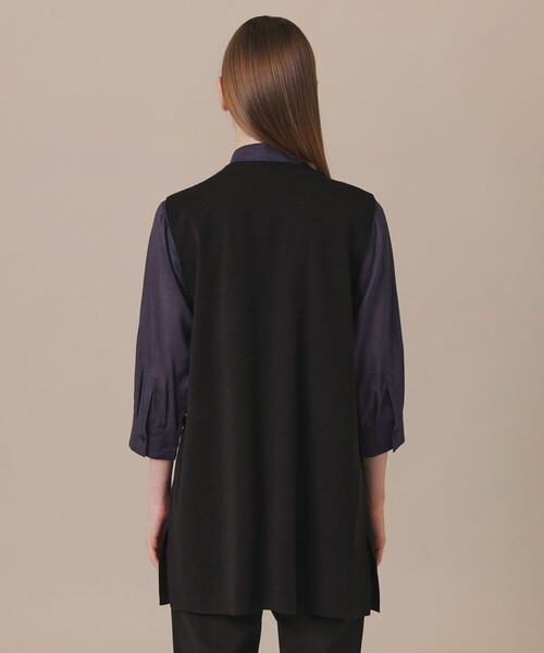 MACKINTOSH LONDON（マッキントッシュ ロンドン）の「【WEB・一部店舗限定】クリアニットフルニードルジレ（ベスト・レディース・グレー系その他/ブラック・38）」の7枚目の写真