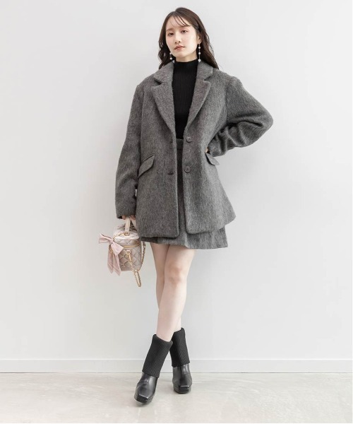 RANDA（ランダ）の「ウールライクシャギーテーラードジャケット（テーラードジャケット・レディース・ブラウン/クリーム/グレー・1/0）」の6枚目の写真
