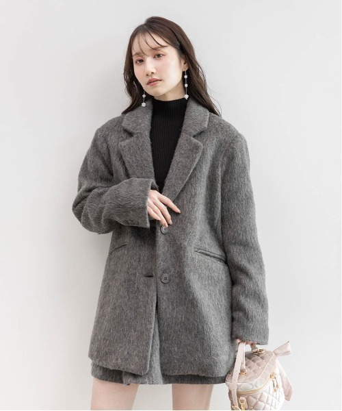 RANDA（ランダ）の「ウールライクシャギーテーラードジャケット（テーラードジャケット・レディース・ブラウン/クリーム/グレー・1/0）」の9枚目の写真