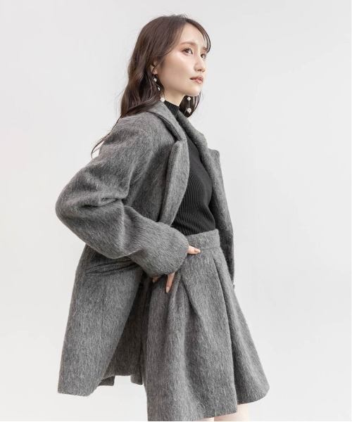 RANDA（ランダ）の「ウールライクシャギーテーラードジャケット（テーラードジャケット・レディース・ブラウン/クリーム/グレー・1/0）」の10枚目の写真