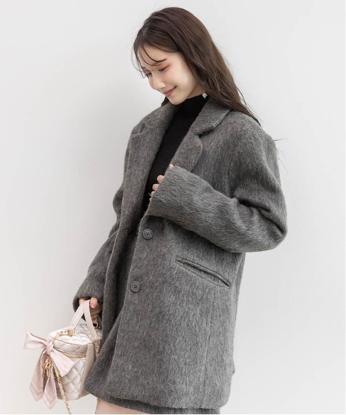 RANDA（ランダ）の「ウールライクシャギーテーラードジャケット（テーラードジャケット・レディース・ブラウン/クリーム/グレー・1/0）」の11枚目の写真