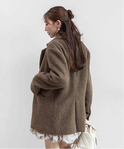 RANDA（ランダ）の「ウールライクシャギーテーラードジャケット（テーラードジャケット・レディース・ブラウン/クリーム/グレー・1/0）」の16枚目の写真