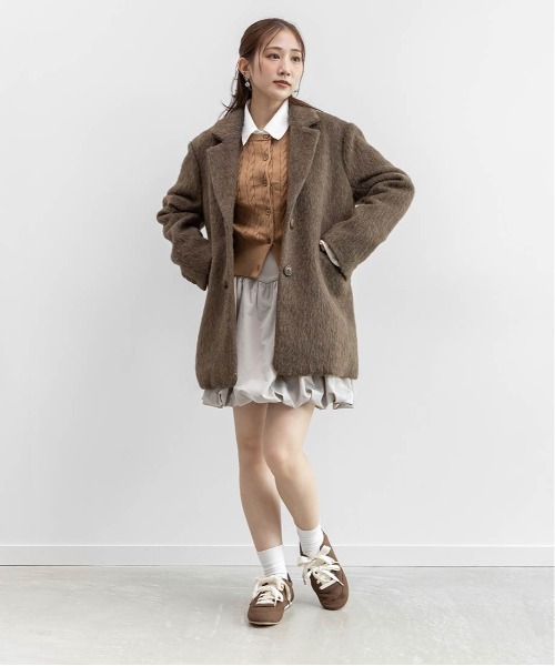 RANDA（ランダ）の「ウールライクシャギーテーラードジャケット（テーラードジャケット・レディース・ブラウン/クリーム/グレー・1/0）」の17枚目の写真