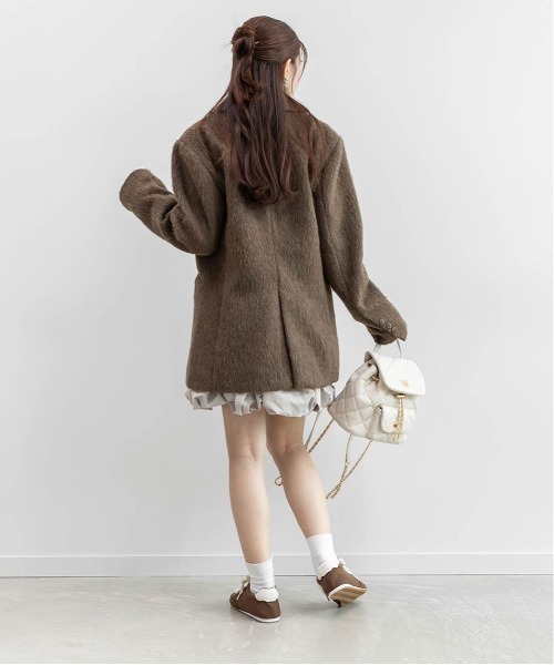 RANDA（ランダ）の「ウールライクシャギーテーラードジャケット（テーラードジャケット・レディース・ブラウン/クリーム/グレー・1/0）」の18枚目の写真