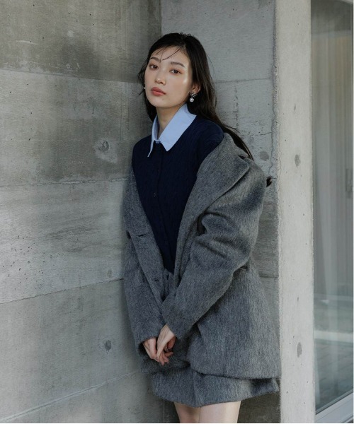 r-happyさん専用　ウールライクテーラードジャケ 23区 L(ニジュウサンク エル)の【洗える】ウールライクカルゼ