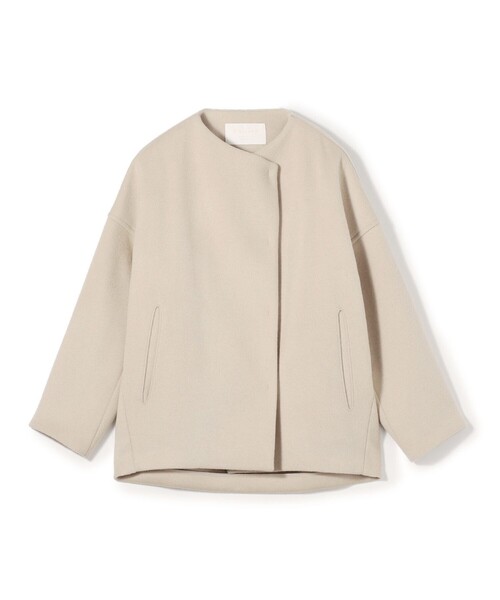 ウールカシミヤビーバー ショートコクーンコート（ノーカラーコート