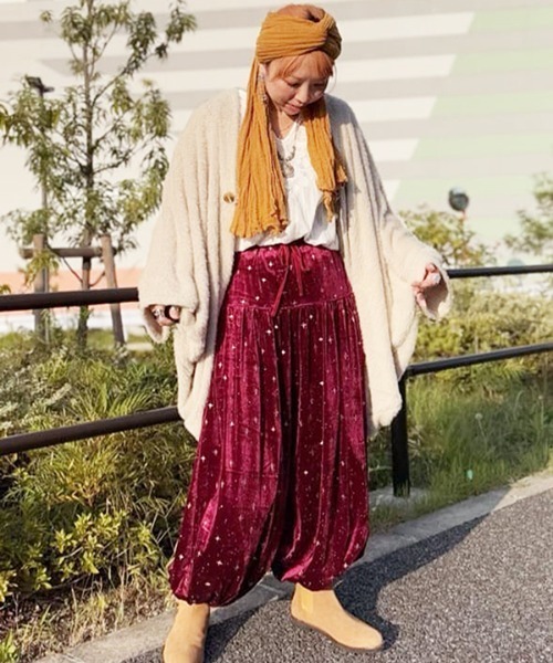 チャイハネ（チャイハネ）の「【チャイハネ】スタミーベロアパンツ（その他パンツ・レディース・グリーン/レッド/イエロー・FREE）」の13枚目の写真