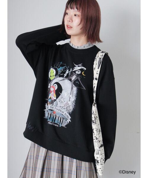 ehka sopo(エヘカソポ)の「【Disney】ナイトメアー・ビフォア・クリスマス/スウェット(Tシャツ/カットソー・レディース・ブラック/キナリ/パープル・F)」の2枚目の写真