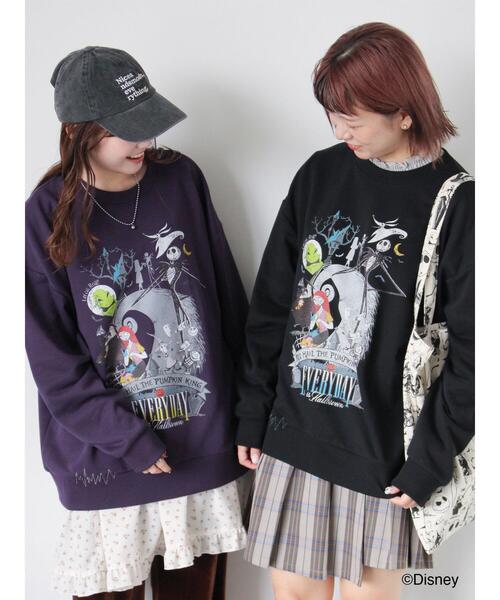 ehka sopo(エヘカソポ)の「【Disney】ナイトメアー・ビフォア・クリスマス/スウェット(Tシャツ/カットソー・レディース・ブラック/キナリ/パープル・F)」の4枚目の写真