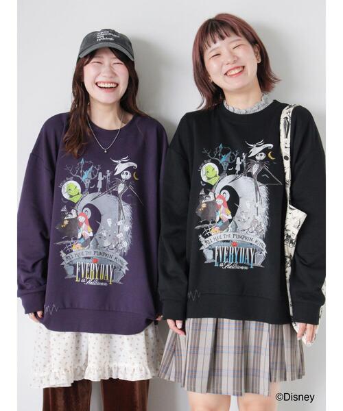ehka sopo(エヘカソポ)の「【Disney】ナイトメアー・ビフォア・クリスマス/スウェット(Tシャツ/カットソー・レディース・ブラック/キナリ/パープル・F)」の5枚目の写真