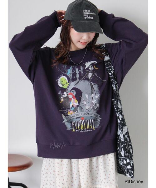 ehka sopo(エヘカソポ)の「【Disney】ナイトメアー・ビフォア・クリスマス/スウェット(Tシャツ/カットソー・レディース・ブラック/キナリ/パープル・F)」の19枚目の写真