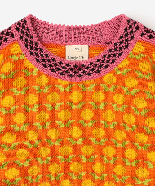 Bshop(ビショップ)の「Longa Liis | ヴィンテージ フォークセーター ORANGE WOMEN(ニット/セーター・レディース・オレンジ系その他・XS)」の4枚目の写真