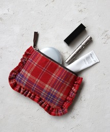 KIVISDOU（キビスドウ）の「ネルチェック　フリル　ポーチ（ポーチ）」