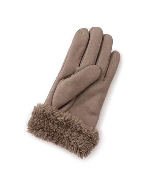 VIS（ビス）の「スマホタッチ刺繍付きムートングローブ（手袋・レディース・ブラック/ベージュ/グレー・FREE）」の4枚目の写真