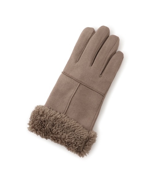 VIS（ビス）の「スマホタッチ刺繍付きムートングローブ（手袋・レディース・ブラック/ベージュ/グレー・FREE）」の5枚目の写真