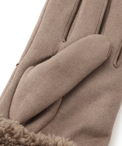 VIS（ビス）の「スマホタッチ刺繍付きムートングローブ（手袋・レディース・ブラック/ベージュ/グレー・FREE）」の8枚目の写真