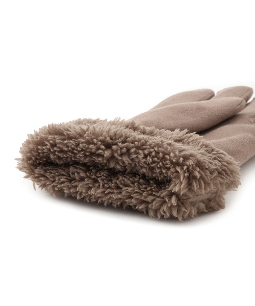 VIS（ビス）の「スマホタッチ刺繍付きムートングローブ（手袋・レディース・ブラック/ベージュ/グレー・FREE）」の9枚目の写真