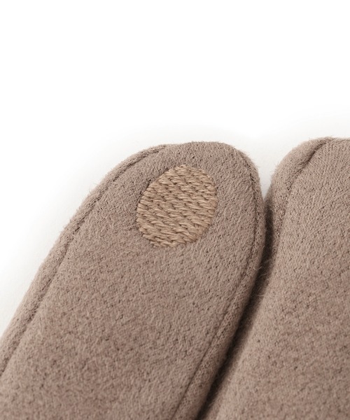 VIS（ビス）の「スマホタッチ刺繍付きムートングローブ（手袋・レディース・ブラック/ベージュ/グレー・FREE）」の10枚目の写真