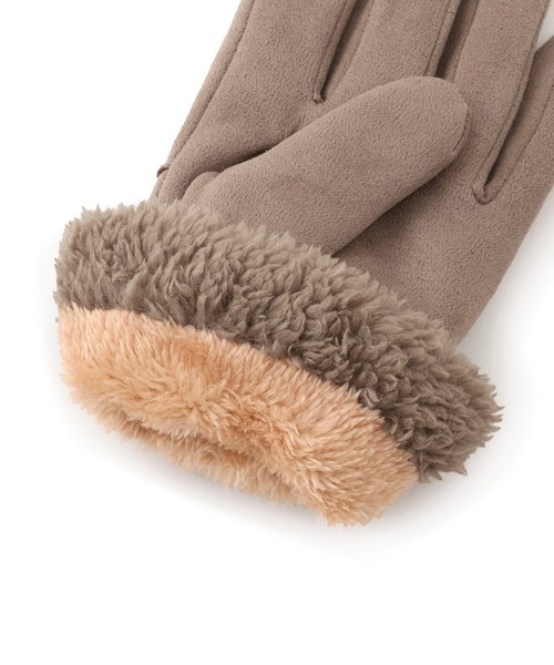 VIS（ビス）の「スマホタッチ刺繍付きムートングローブ（手袋・レディース・ブラック/ベージュ/グレー・FREE）」の11枚目の写真