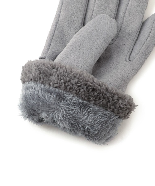 VIS（ビス）の「スマホタッチ刺繍付きムートングローブ（手袋・レディース・ブラック/ベージュ/グレー・FREE）」の13枚目の写真