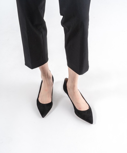 セール】【FABIO RUSCONI】ポインテッドトゥ レザー パンプス