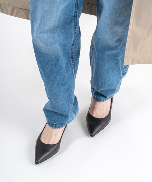 セール】【FABIO RUSCONI】ポインテッドトゥ レザー パンプス