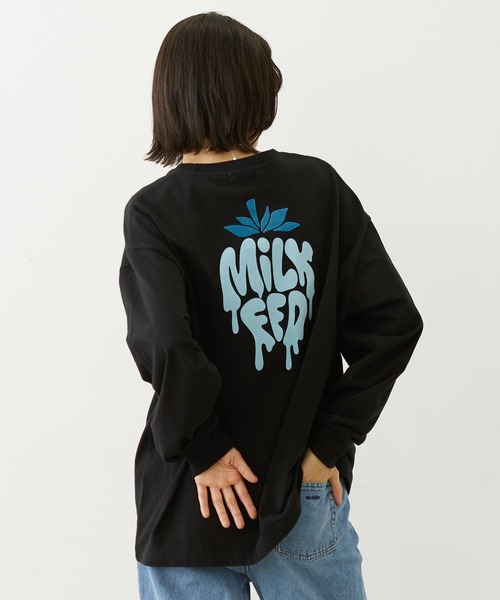 MILKFED.（ミルクフェド）の「MELTY STRAWBERRY WIDE L/S TEE（Tシャツ/カットソー・レディース・ライトピンク/ブラック/ホワイト・L/M）」の2枚目の写真