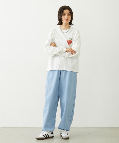 MILKFED.（ミルクフェド）の「MELTY STRAWBERRY WIDE L/S TEE（Tシャツ/カットソー・レディース・ライトピンク/ブラック/ホワイト・L/M）」の18枚目の写真