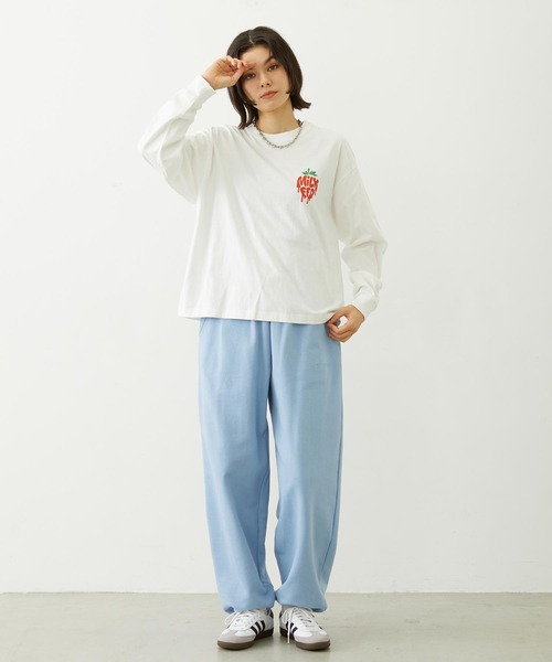 MILKFED.（ミルクフェド）の「MELTY STRAWBERRY WIDE L/S TEE（Tシャツ/カットソー・レディース・ライトピンク/ブラック/ホワイト・L/M）」の19枚目の写真