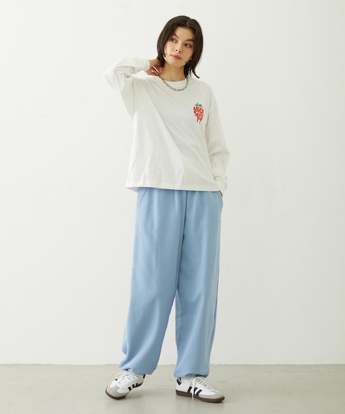 MILKFED.（ミルクフェド）の「MELTY STRAWBERRY WIDE L/S TEE（Tシャツ/カットソー・レディース・ライトピンク/ブラック/ホワイト・L/M）」の20枚目の写真