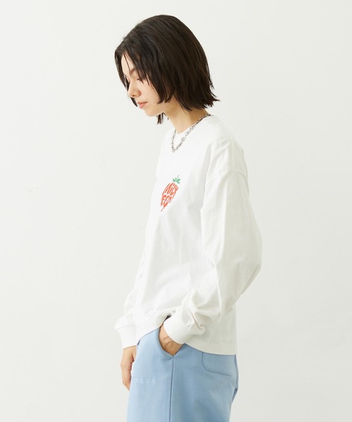 MILKFED.（ミルクフェド）の「MELTY STRAWBERRY WIDE L/S TEE（Tシャツ/カットソー・レディース・ライトピンク/ブラック/ホワイト・L/M）」の17枚目の写真