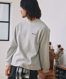 モールワッフル ビッグシルエット ラグランスリーブクルーネックスウェット / アンチピリング【THE CRAFT CREW PRODUCTS】