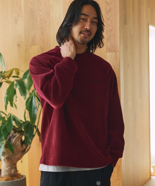 THE CRAFT CREW PRODUCTS（ザクラフトクループロダクツ）の「モールワッフル ビッグシルエット ラグランスリーブクルーネックスウェット / アンチピリング【THE CRAFT CREW PRODUCTS】（スウェット・メンズ・グレー/アイボリー/ブラック/チェリーレッド/ダークネイビー/ダークブラウン・L/M/S）」の6枚目の写真