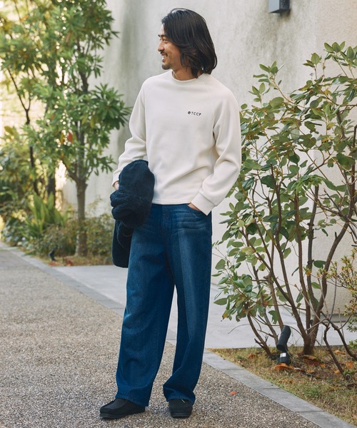 THE CRAFT CREW PRODUCTS（ザクラフトクループロダクツ）の「モールワッフル ビッグシルエット ラグランスリーブクルーネックスウェット / アンチピリング【THE CRAFT CREW PRODUCTS】（スウェット・メンズ・グレー/アイボリー/ブラック/チェリーレッド/ダークネイビー/ダークブラウン・L/M/S）」の10枚目の写真