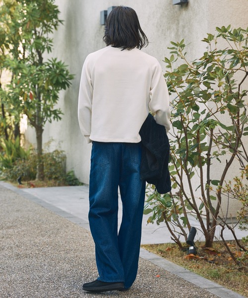 THE CRAFT CREW PRODUCTS（ザクラフトクループロダクツ）の「モールワッフル ビッグシルエット ラグランスリーブクルーネックスウェット / アンチピリング【THE CRAFT CREW PRODUCTS】（スウェット・メンズ・グレー/アイボリー/ブラック/チェリーレッド/ダークネイビー/ダークブラウン・L/M/S）」の12枚目の写真