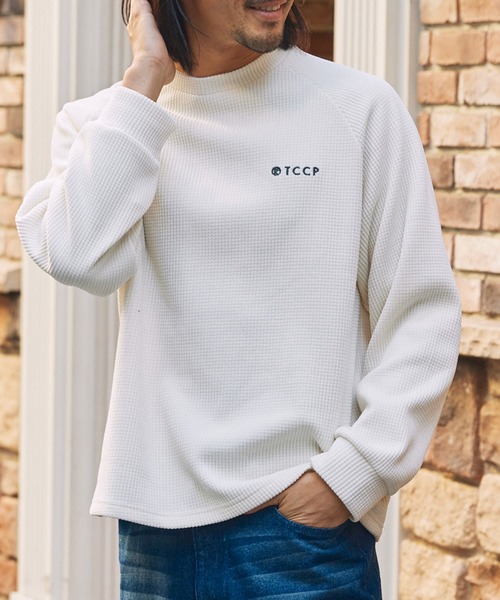 THE CRAFT CREW PRODUCTS（ザクラフトクループロダクツ）の「モールワッフル ビッグシルエット ラグランスリーブクルーネックスウェット / アンチピリング【THE CRAFT CREW PRODUCTS】（スウェット・メンズ・グレー/アイボリー/ブラック/チェリーレッド/ダークネイビー/ダークブラウン・L/M/S）」の17枚目の写真