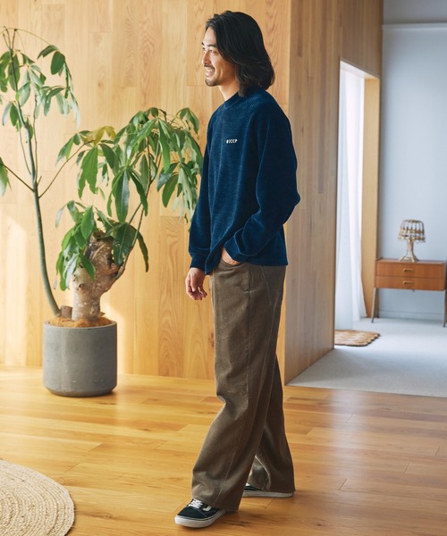 モールワッフル ビッグシルエット ラグランスリーブクルーネック