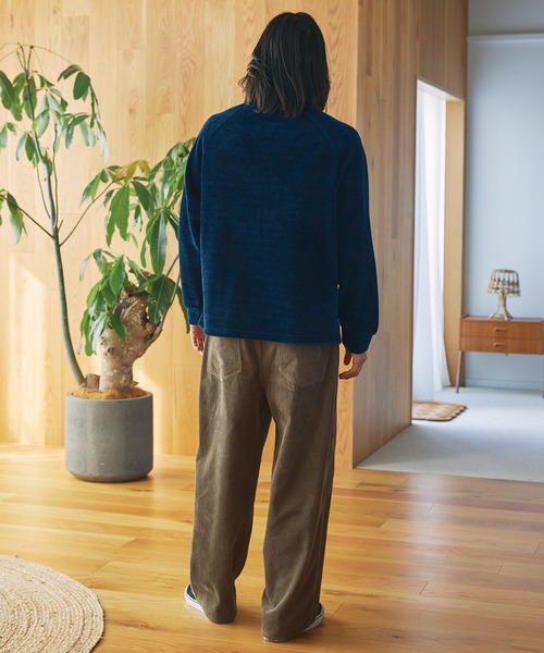 モールワッフル ビッグシルエット ラグランスリーブクルーネック