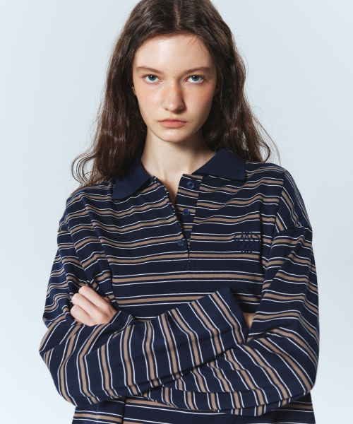 NICK&NICOLE(ニックアンドニコール)の「SIGNATURE LOGO STRIPE PK SLEEVE_NAVY(ポロシャツ・レディース・その他・MEDIUM/LARGE)」の2枚目の写真
