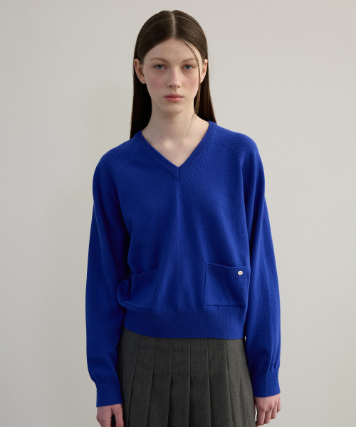 TTUDEMENT（トュードメント）の「V-NECK KNIT PULLOVER BLUE（ニット/セーター・レディース・その他・FREE）」の2枚目の写真