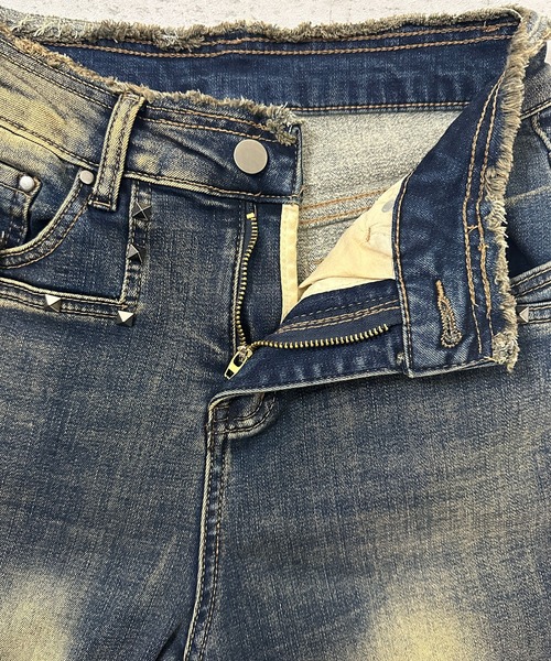 FOLLOWIN（フォロウィン）の「スタッズ＆サイドアイレットウォッシングフレアデニムパンツ（デニムパンツ・レディース・ブルー・MEDIUM/SMALL/LARGE）」の21枚目の写真