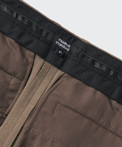 MUSINSA STANDARD（ムシンサスタンダード）の「ブラシドツーピンタックワイドヒドゥンバンディングスラックス[ブラウン]（スラックス・メンズ・その他・28/29/32/30/31/33/26/27/40/38/42/36/34）」の5枚目の写真